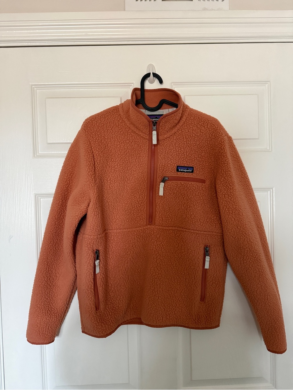 Patagonia Rust Orange Sherpa Half-Zip Fleece Pullover